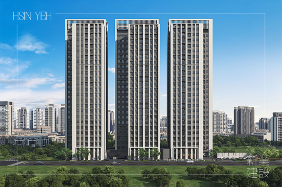 21年專業(yè)建築職人，新業(yè)於竹南首發(fā)！打造站前首座地標(biāo)建築，在追求極致的路上，預(yù)見下一座科技新城。(圖為 新業(yè)恆一 建築外觀3D示意圖)