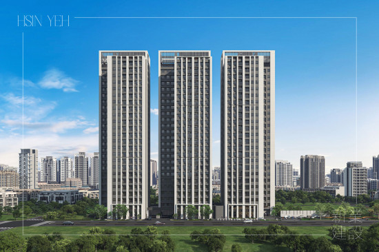 「新業(yè)恆一」坐落於竹南火車站黃金生活圈，以24層凌空之姿，昂立站前繁華核心1773坪大基地，外觀風(fēng)格承襲國際現(xiàn)代建築樣式，在簡潔線條中富藏細(xì)節(jié)工藝。(圖為 新業(yè)恆一 建築外觀3D示意圖)