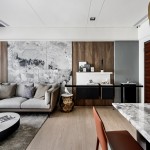 大理石牆與桌巧妙地為生活一一妝點低調(diào)奢華與質(zhì)感，不變的卻是溫馨的日常。