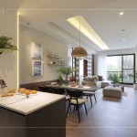 125年歷史的德國太格木地板，100%布蘭登堡FSC原樹林材，將永續(xù)理念融入於設(shè)計(jì)素材。(圖為大塊藏硯–樣品屋實(shí)景圖)