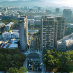 延伸開闢的「樂業(yè)一路」引入東光園道的綠意，串聯(lián)城市脈絡(luò)，以「縫合」意象將社區(qū)融入在地生活紋理之中。