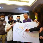 各小組交流分享，促進合作與腦力激盪，學習思考及問題分析的訣竅，整理出重要的觀點和結論。(圖右二為新業(yè)建設創(chuàng)辦人-穆椿松 先生)