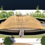 竹跡館由建築師陳羿沖設(shè)計(jì)，地處花博葫蘆墩公園第四區(qū)。圖／WAF